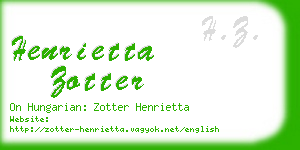 henrietta zotter business card